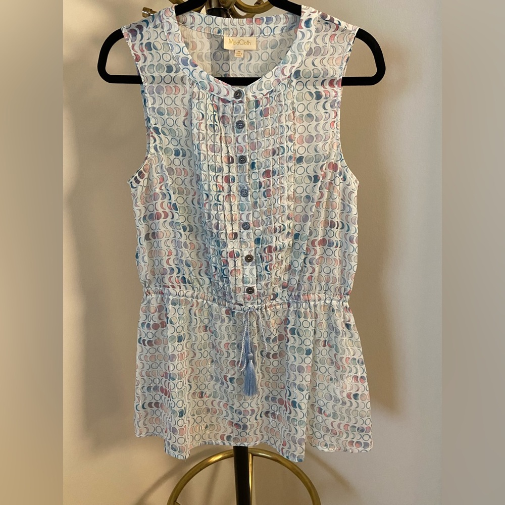 ModCloth Blue Moon Phases Top: Medium